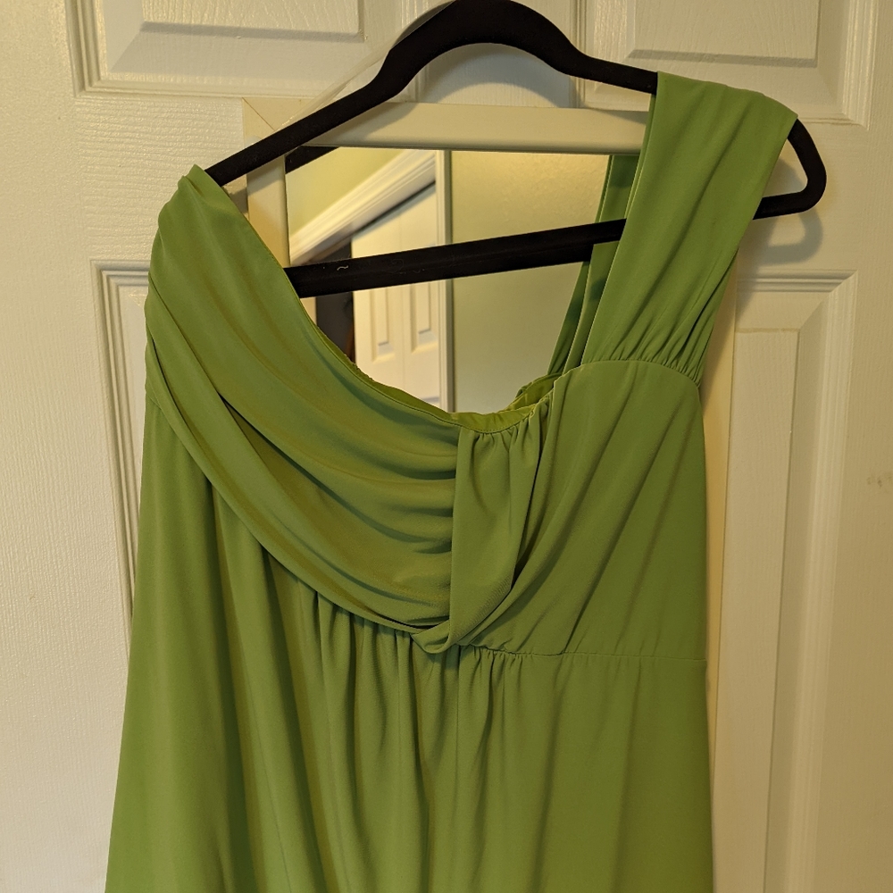 One Shoulder Green Top | 2X
